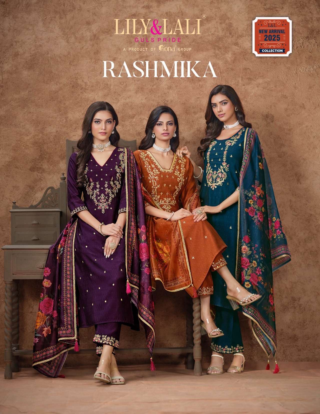 RASHMIKA BY LILY & LALI 25601 TO 25606 SERIES VISCOSE SILK WORK READYMADE DRESSES
