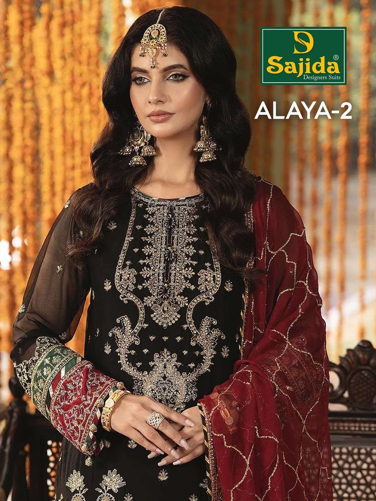 SAJIDA ALAYA VOL-2 BY AQSAWHOLESALE GEORGETTE WORK PAKISTANI DRESSES