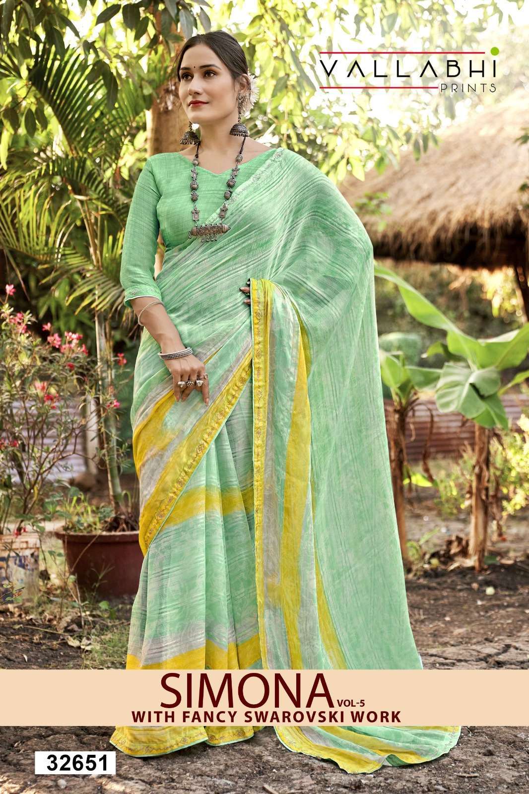 SIMONA VOL-5 BY VALLABHI PRINTS 32651 TO 32656 SERIES CHIFFON PRINT SAREES