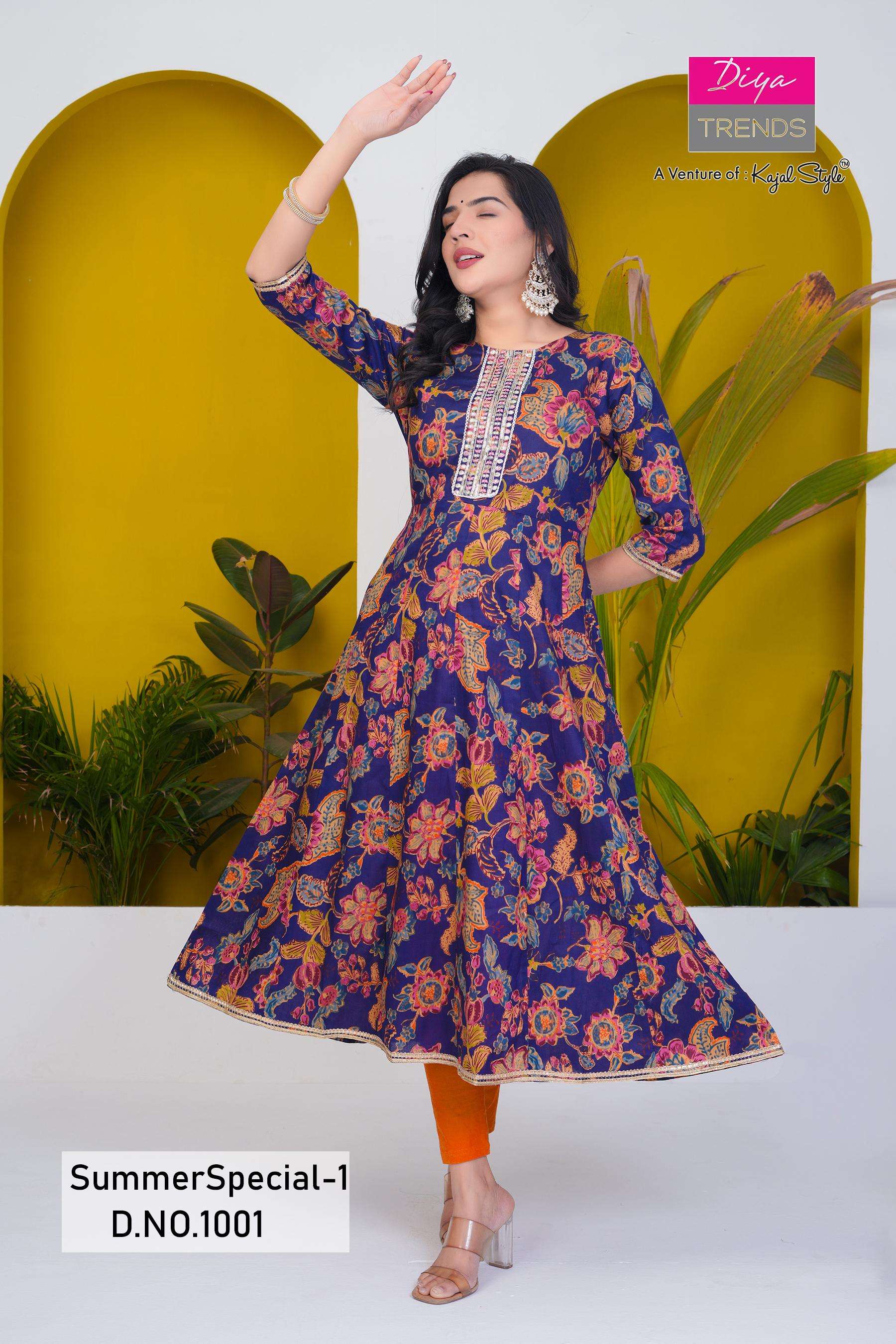 SUMMER SPECIAL BY DIYA TRENDS PURE COTTON PRINT KURTIS