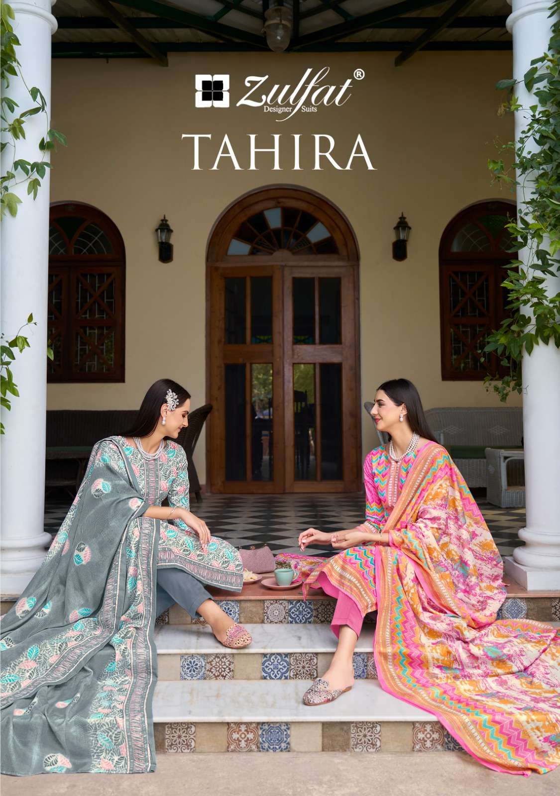 TAHIRA BY ZULFAT 568-001 TO 568-008 SERIES PURE COTTON PRINT DRESSES