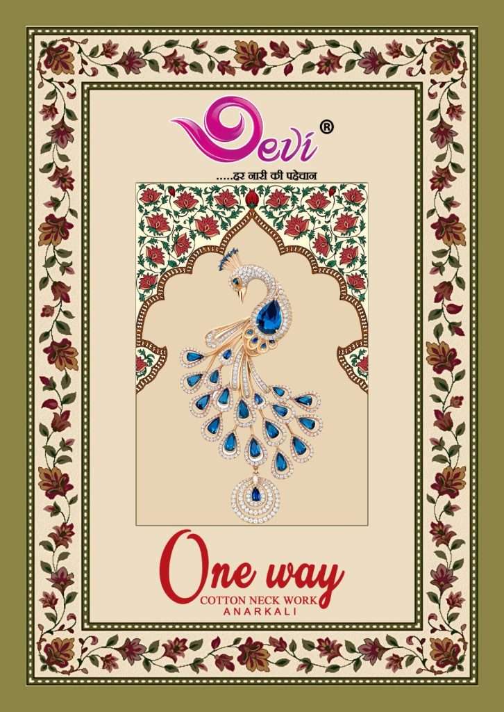 ONE WAY BY DEVI 1001 TO 1012 SERIES COTTON PRINT WORK READYMADE DRESSES