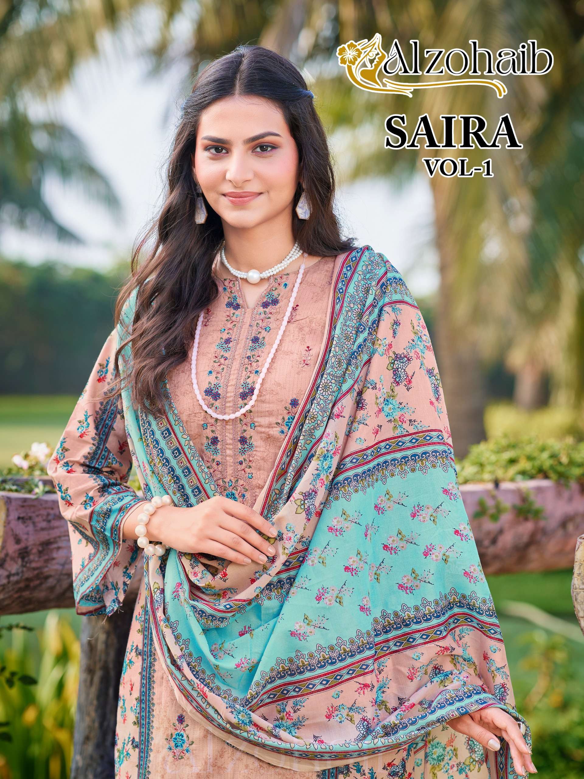 SAIRA VOL-1 BY ALZOHAIB 1251 TO 1255 SERIES COTTON WORK DRESSES