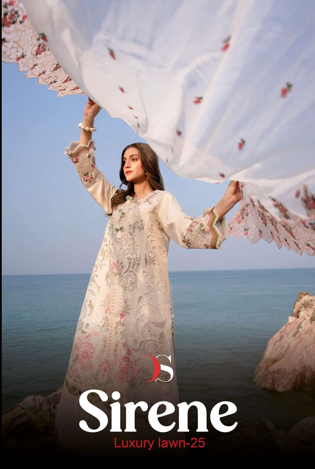 SIRENE LUXURY LAWN-25 BY DEEPSY SUITS PURE COTTON EMBROIDERED DRESSES
