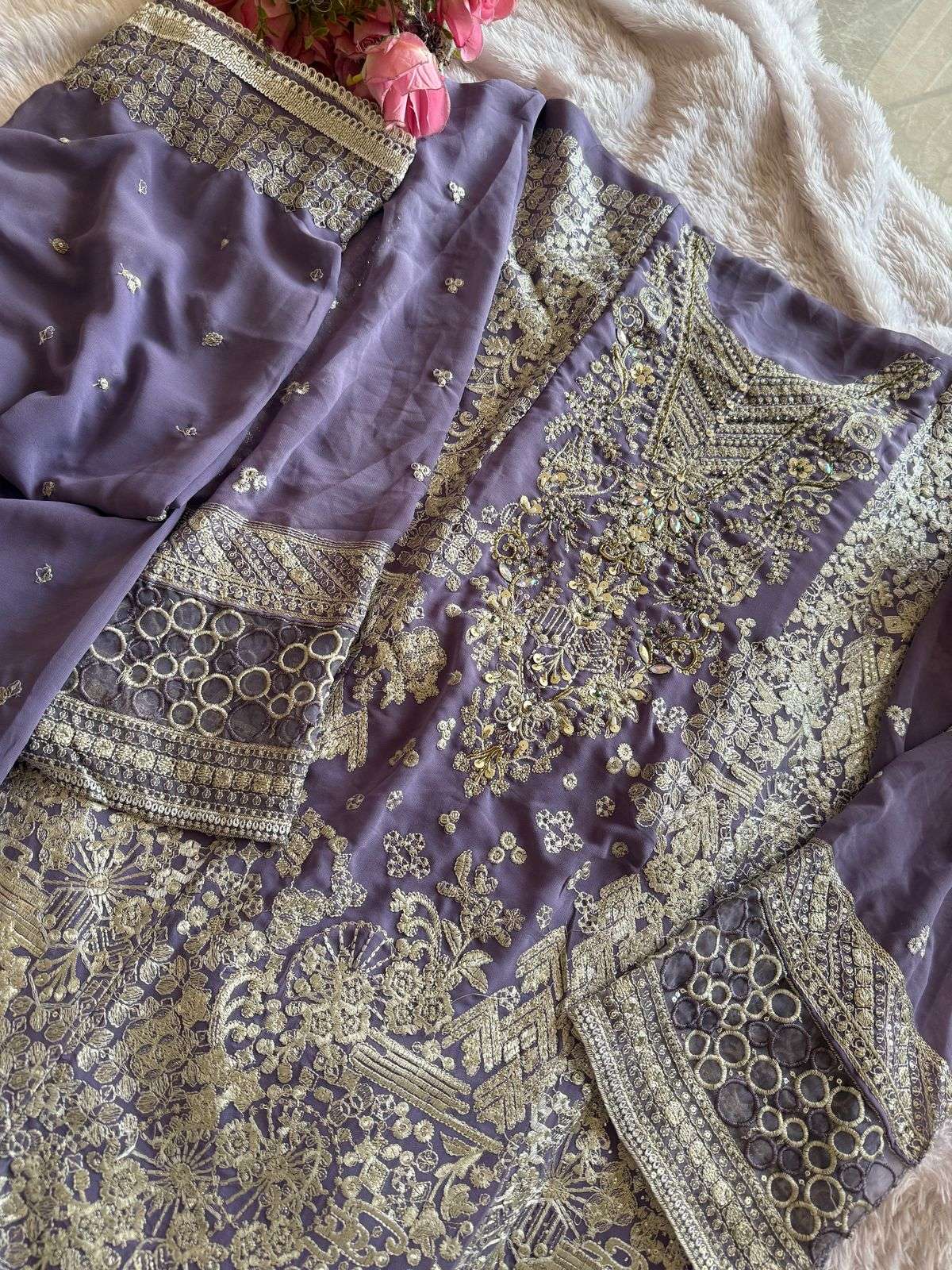 Z-701 HIT DESIGN BY ZIAAZ DESIGNS GEORGETTE HANDWORK PAKISTANI DRESS