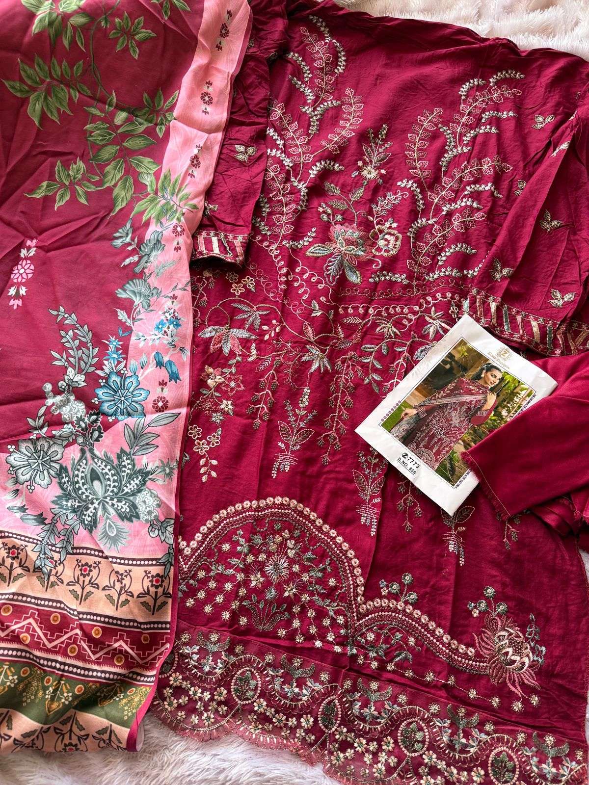 Z-856 BY ZIAAZ DESIGNS RAYON EMBROIDERY WORK PAKISTANI DRESS