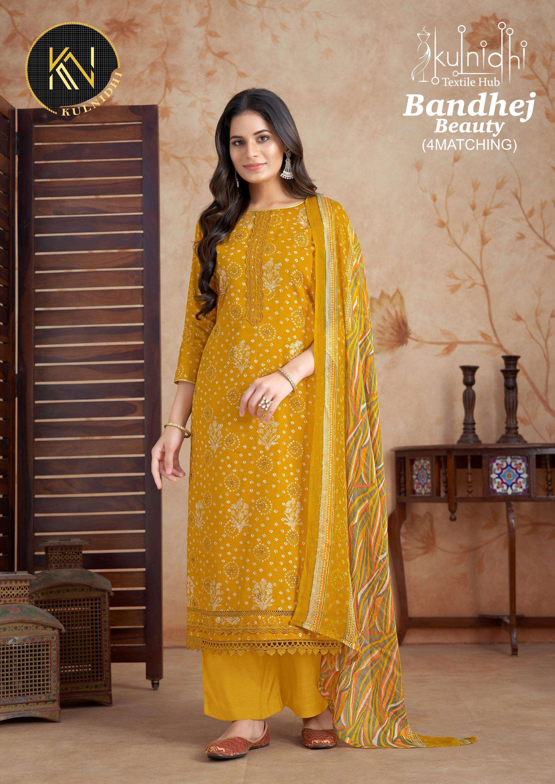KULNIDHI BANDHEJ BEAUTY BY ALOK SUIT ZAM COTTON PRINT WORK DRESSES