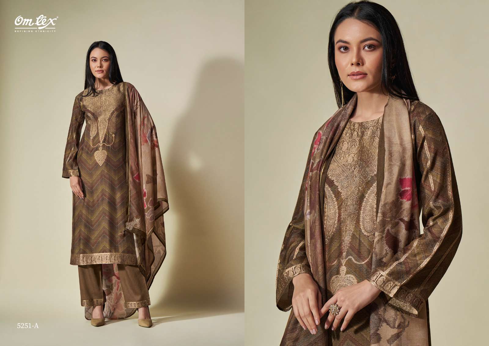 CORDELLA BY OMTEX 5251 A TO 5251 D SERIES DAISY SILK JACQUARD WORK DRESSES